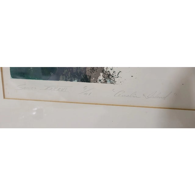 Vintage Amelia Island's Marion Landing Abstract Seascape Print, Framed For Sale - Image 6 of 10