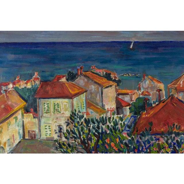 Oil and tempera on cardboard realized by sirio pellegrini in 1968. Hand signed and dated. It represents a seascape in...