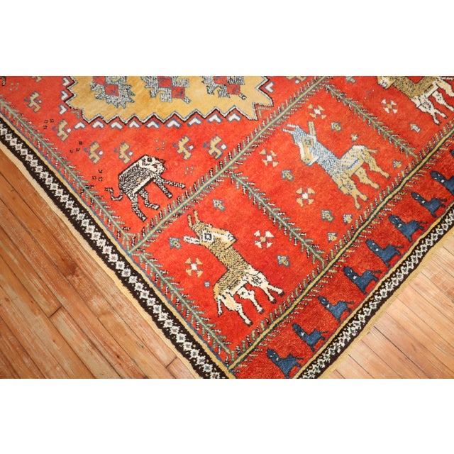 Textile Vintage Zabihi Collection Horse Moroccan Rug - 5'1" x 8'1" For Sale - Image 7 of 10