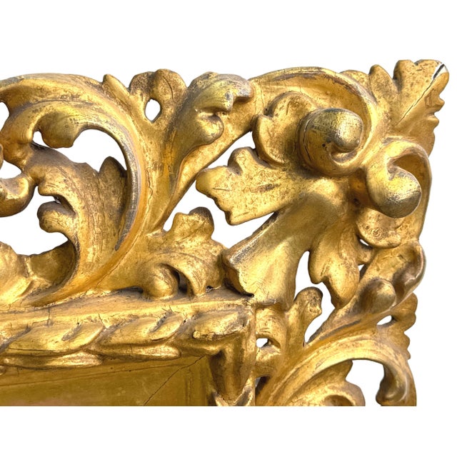 Antique Florentine Rectangular Giltwood Wall Mirror, 1820 For Sale - Image 6 of 10