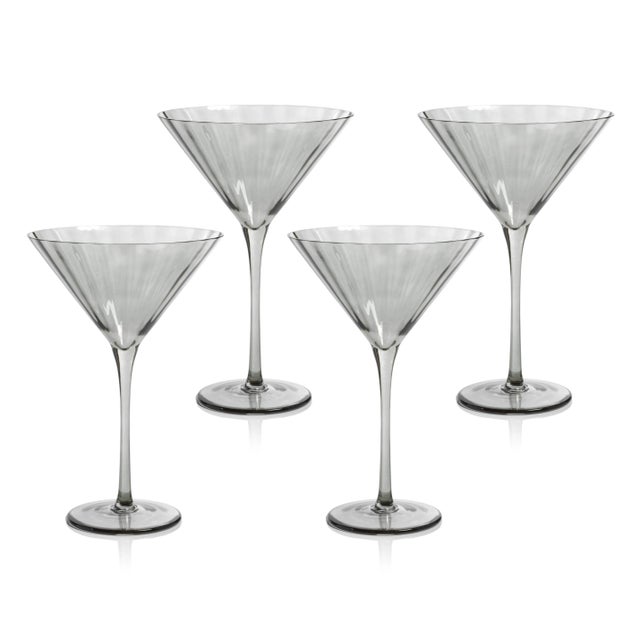 Malden Optic Martini Glasses - Smoke, Set of 4 For Sale - Image 4 of 4