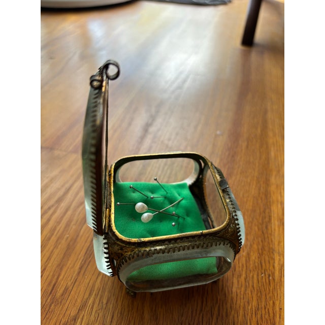 Late 19th Century Antique French Ormolu & Beveled Glass Jewelry Casket Box For Sale - Image 5 of 7