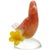 Mid 20th Century Vintage Murano Seguso Vintage Orange White Gold Flecks Yellow Flower Italian Art Glass Mid Century Bird Sculpture For Sale - Image 5 of 5