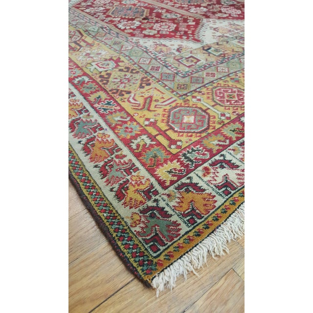 Antique Indian Agra Carpet, Indian Rugs, Oriental Rugs, Red, Gold, 5'10" x 9'8" For Sale - Image 9 of 14