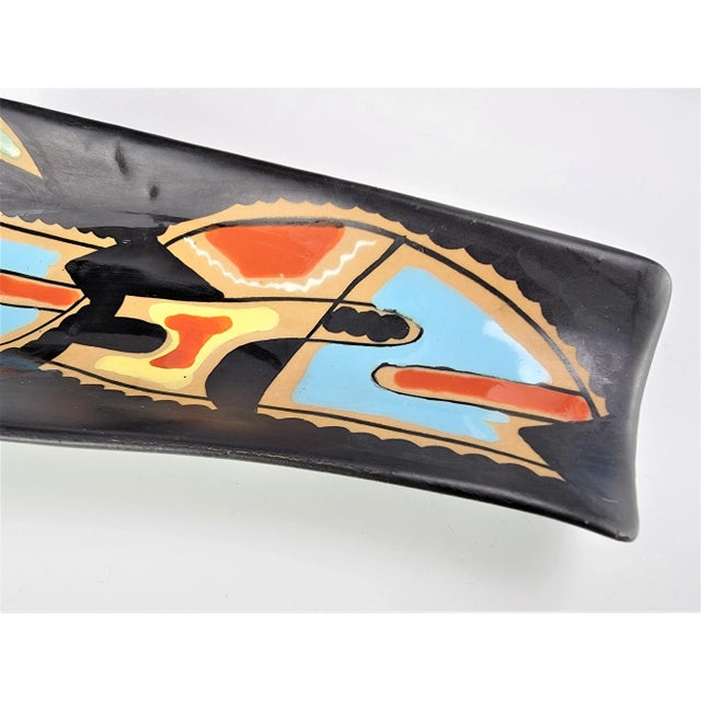 Mid-Century Deruta Italian Hand-Painted Ceramic Abstract Art Platter, 9" For Sale - Image 9 of 11