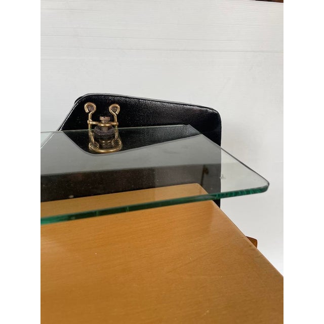 Vintage Brass and Wood Console, 1950s For Sale - Image 10 of 16