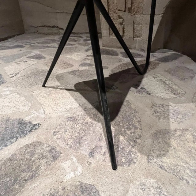 1950s 1950s Modern French Floor Mirror Marble & Metal Tripod Base From France For Sale - Image 5 of 12