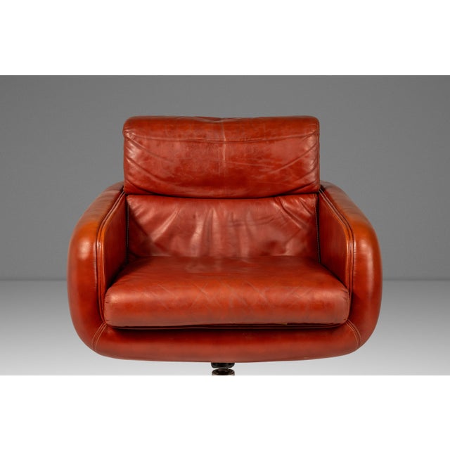Rare Set of Two (2) Swivel Lounge Chairs in Leather by Frank Doerner for Doerner Faultless Limited Release for John Stuart, Usa, C. 1970s For Sale - Image 10 of 18