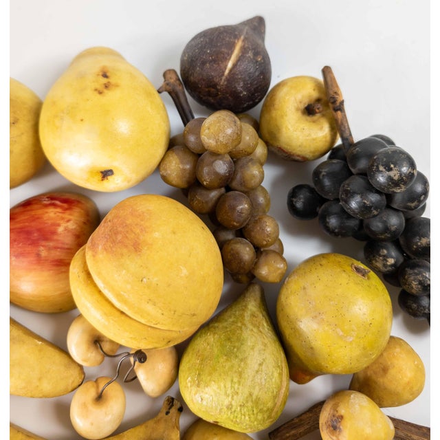 American 19th Century Group of 20 Carved Marble and Alabaster Fruit For Sale - Image 3 of 13