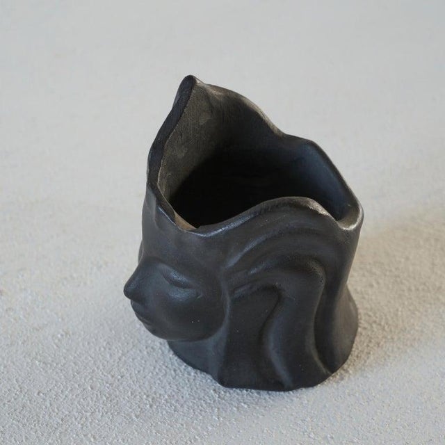 1960s Bucchero Female Head Ceramic Pencil Holder by Carlo Alberto Rossi for Gio Ponti, 1960s For Sale - Image 5 of 7