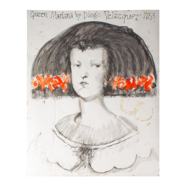 “Queen Mariana by Diego Velázquez” Mixed Media Painting by James L. Bruch For Sale