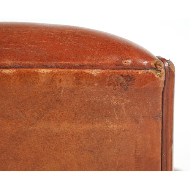 Pair of Original French Art Deco Style Leather Club Chairs For Sale - Image 10 of 11
