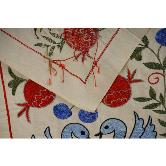 Suzani Duck Tapestry - Tribal Textile 1'6'' X 3' For Sale - Image 10 of 11