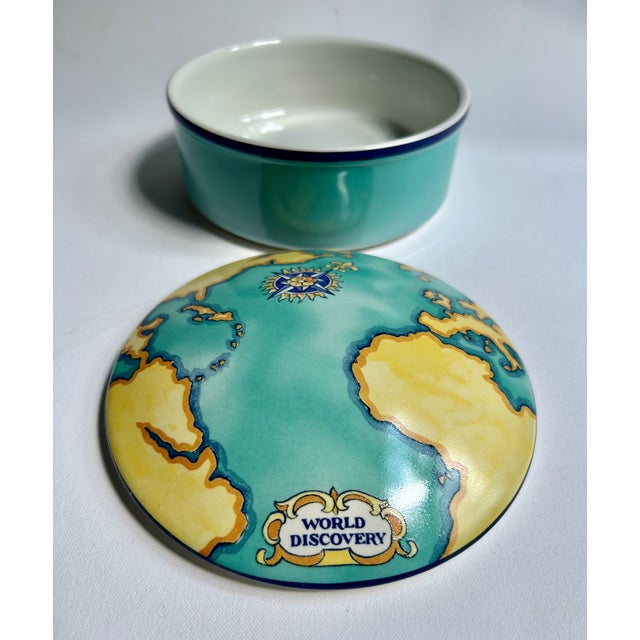 Tiffany & Co. Porcelain "World Discovery" Covered Box For Sale - Image 10 of 16