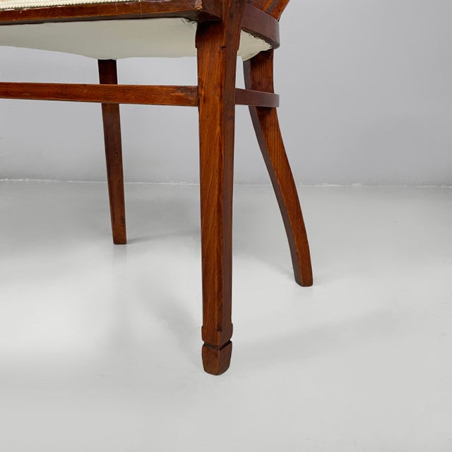 Art Deco Italian Tub Chairs in Wood and White Fabric, 1930s, Set of 2 For Sale - Image 17 of 18