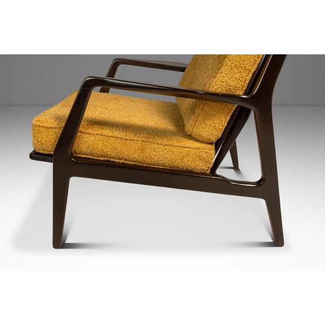 Danish Mid-Century Modern Model 596 Lounge Chair in Beech & Bouclé Attributed to Lawrence Peabody & Ib Kofod Larsen for Selig, Denmark, C. 1950's For Sale - Image 9 of 18