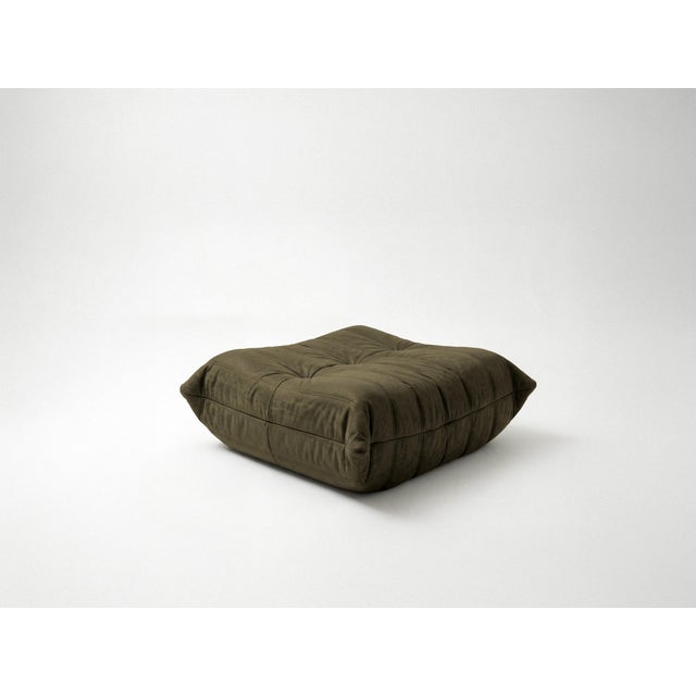 Togo Sofa Set in Khaki Green by Michel Ducaroy for Ligne Roset, Set of 5 For Sale - Image 12 of 14