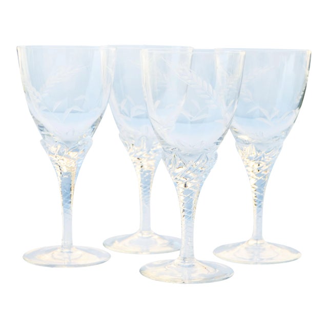 Midcentury Glasses W/ Wheat Motif, S/4 For Sale