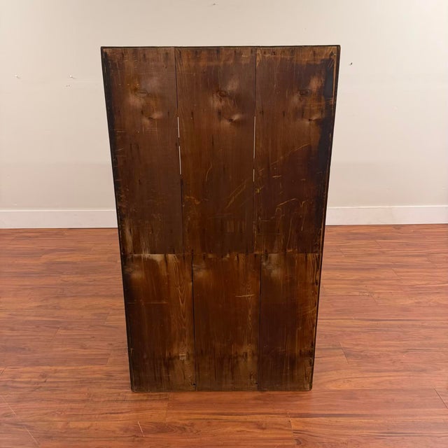 Vintage Japanese Mizuya Tansu Chest With Textured Glass and Sliding Doors For Sale In Seattle - Image 6 of 18