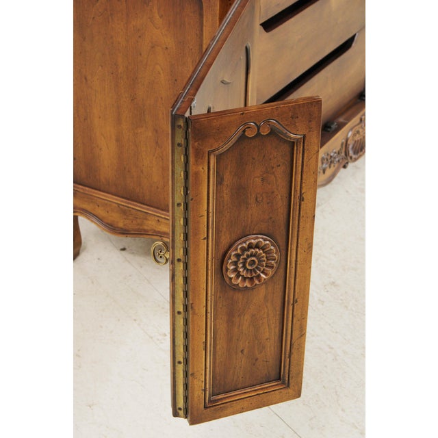 Henredon Large French Style Walnut Secretary Desk For Sale - Image 9 of 18