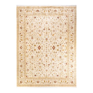 Mogul, One-of-a-Kind Hand-Knotted Area Rug in Ivory, 9' 1" x 12' 1" For Sale