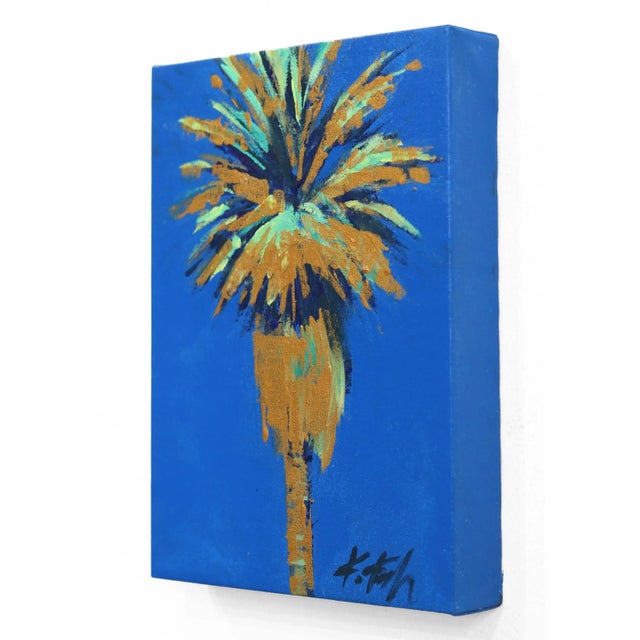 "Golden Splash" Contemporary Botanical Acrylic Painting by Kathleen