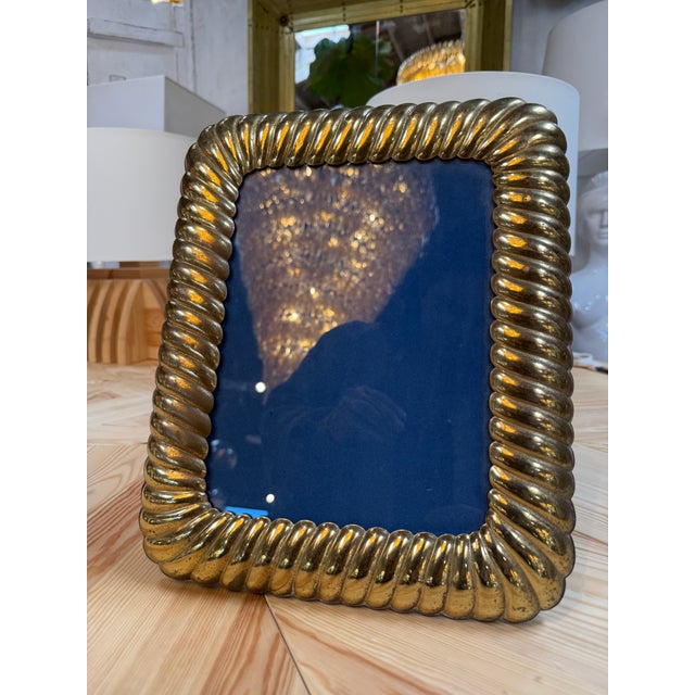 1970s Vintage Gold-Tone Rope Picture Frame For Sale - Image 5 of 7