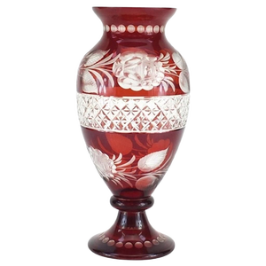 Vintage Bohemian Ruby Glass Vase