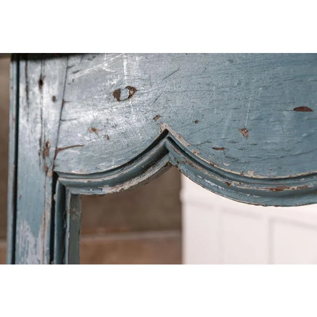 circa 1820 Large 19thC Swedish Painted Vernacular Pine Fire Surround Measures: W210 x D15 x H133 cm.