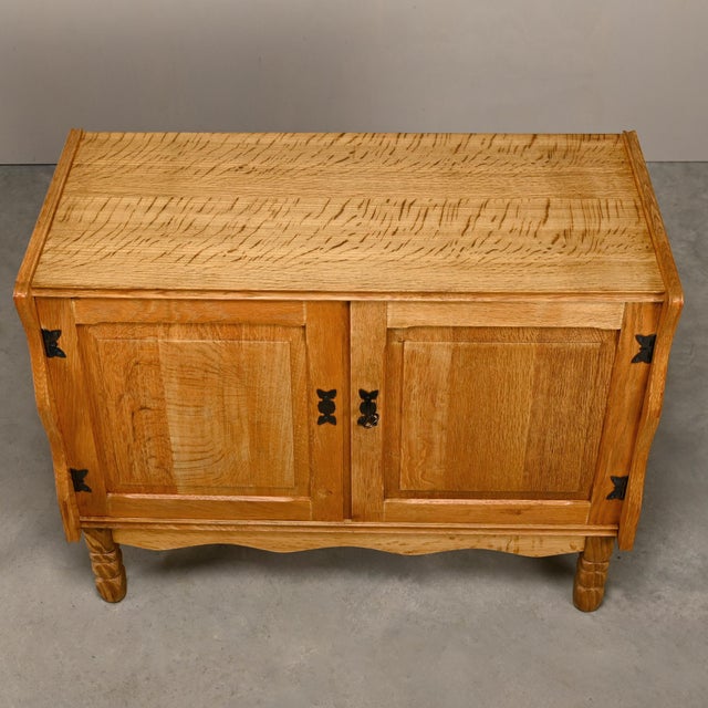 Wood Mid-Century Danish Oak Bedside Cabinets by Henning Kjærnulf, Denmark, 1960s, Set of 2 For Sale - Image 7 of 18