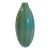 Vintage Art Deco Green Glass Oblong Fluted Vase For Sale