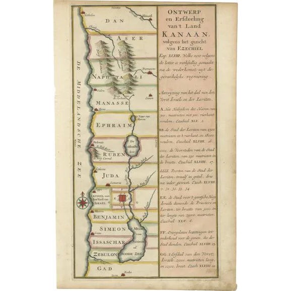 Dutch Map of Ancient Israel, 1730 For Sale