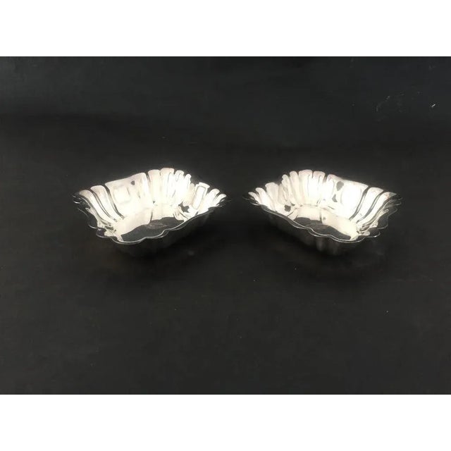 Silver on Copper Monogramed "Abb" Nut Dishes - a Pair For Sale - Image 4 of 7