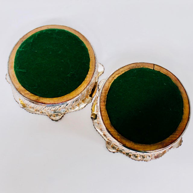 Pair of Large Antique English Silver on Copper Gadrooned Wine Coasters For Sale - Image 10 of 10