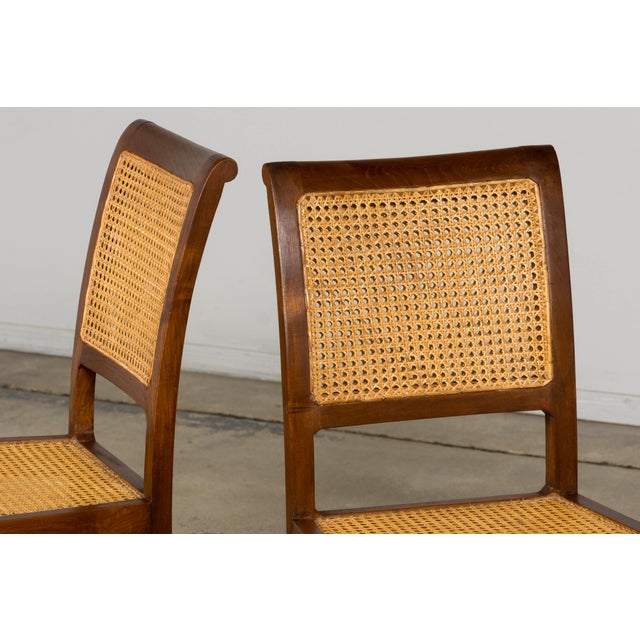 1940s French Provincial Walnut & Cane Dining Chairs, Set of 6 For Sale - Image 13 of 18