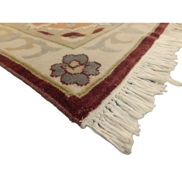 All over floral pattern on ivory field. 100% pure wool pile on cotton foundation. rare oversize large palatial rug.