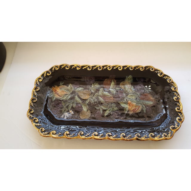 1900 - 1909 Raymond Waites Certified International Pompeii Large Ceramic Tray For Sale - Image 5 of 5