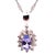 Antique White 14 Karat White Gold Necklace With Diamonds and Oval Tanzanite Pendant For Sale - Image 8 of 12