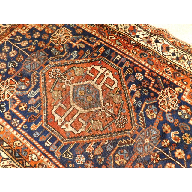 Tribal Authentic Antique Hand-Knotted Persian Tribal Qashqai Rug. For Sale - Image 3 of 18