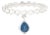 Boho Beaded Blue Sapphire Teardrop Charm Band Ring Size 5.5 in 14k White Gold For Sale