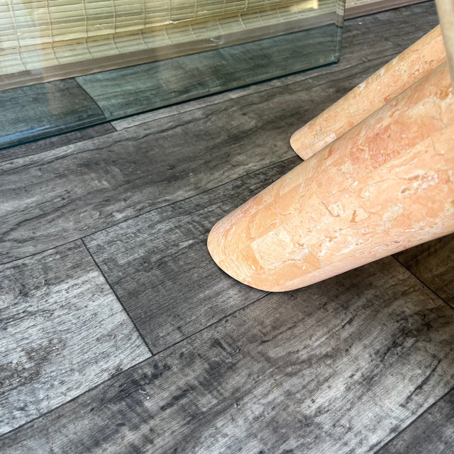 Post Modern Tessellated Mactan Stone Rounded X-Shape Base Side Table. C 1980s For Sale - Image 17 of 17