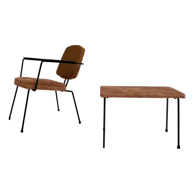 Model 5002 Chair with Table by Rudolf Wolf for Elsrijk, 1950, Set of 2 For Sale