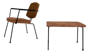 Model 5002 Chair with Table by Rudolf Wolf for Elsrijk, 1950, Set of 2