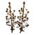 Antique 19th Century Impressive Ornate French Victorian Gold Gilt Floral Altar Lamp - Candelabra Pair For Sale