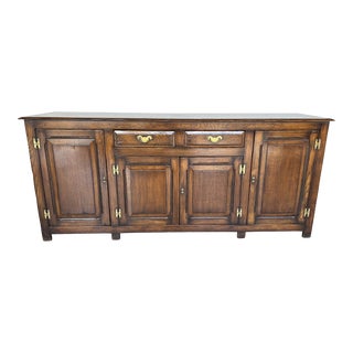 Beautiful Large Vintage French Solid Oak Credenza Sideboard For Sale