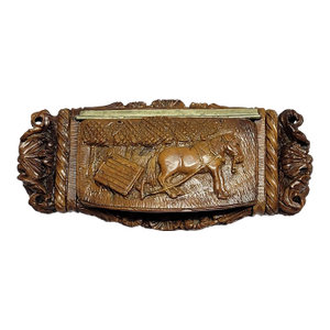 Antique French Coquilla Nut Snuff Box With Horse & Wagon, Circa 1820