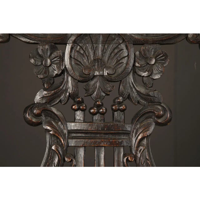 Wood Set of Four 19th Century Renaissance Revival Carved Chairs With Cane Seats For Sale - Image 7 of 17