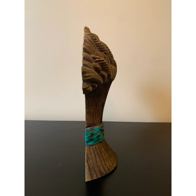 Vintage Victorian-Style Cast Iron Wheat Sheaf Doorstop For Sale - Image 10 of 10