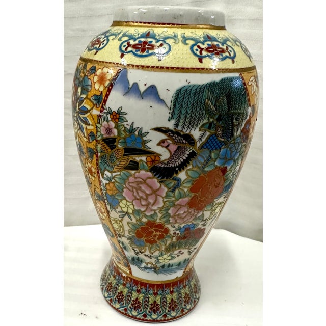 Metal Vintage Japanese Pheasant Vase For Sale - Image 7 of 7