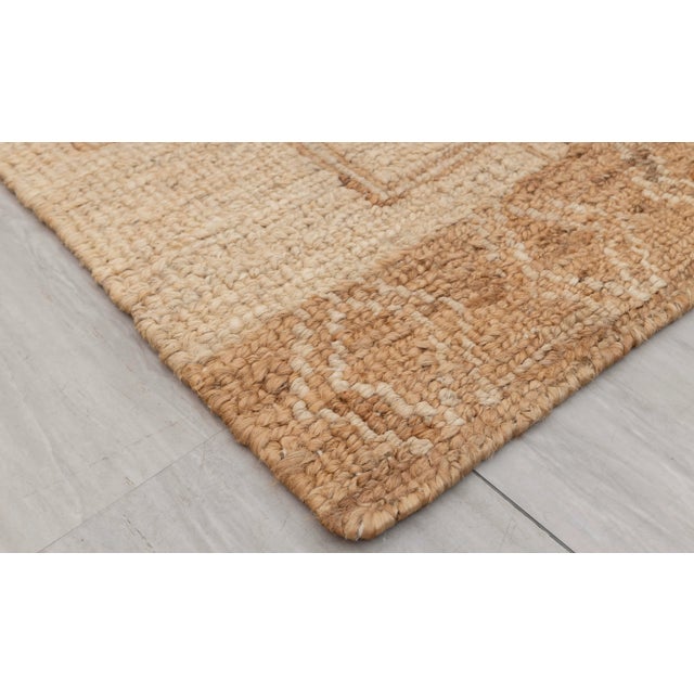 8x10Ft. Natural Cream Jute Taureg Inspired Soumek Jute Wool Hand Woven Rug For Sale - Image 10 of 12